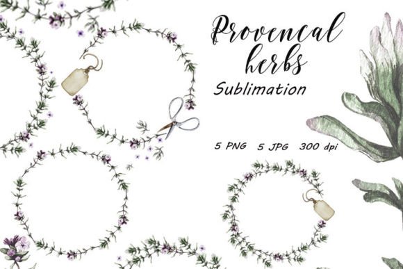 Download Wreath Thyme Sublimation, Herbs, PNG JPG - Herbs Collection
