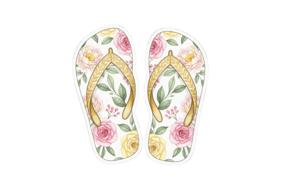 Download Watercolor Floral Patterned Flip-flops - Floral pattern Collection