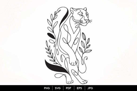 Download Panther Line Art SVG - Premium Resources