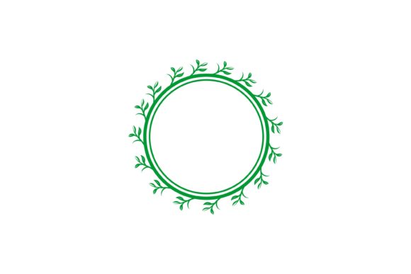 Download Circle Green Leaf Floral Frame Element - Frame element Collection