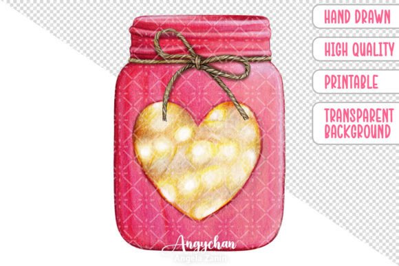 Download Hand Drawn Valentine Jar Lantern - Lantern Collection