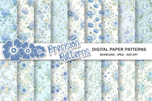 Download Whimsical Soft Blue Floral Pattern - Floral pattern Collection